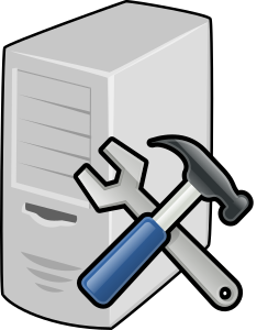 Server with Hammer and Wrench in foreground
